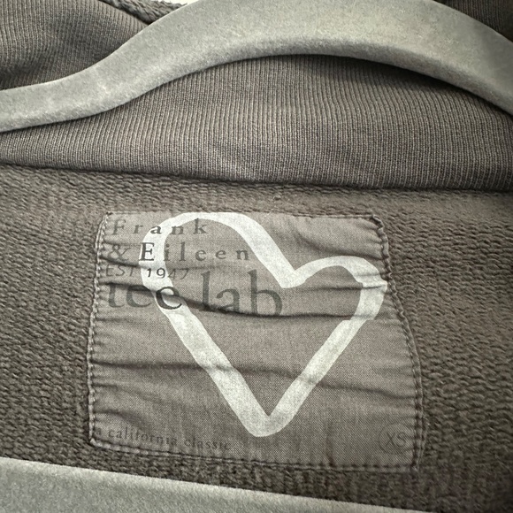 Frank & Eileen Tee Lab Asymmetrical Zip Up Raw Hem Fleece Gray Moto Jacket, XS - Picture 6 of 7